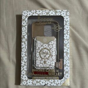 White Floral Phone Case & MagSafe Wallet for iPhone 14 Pro Max